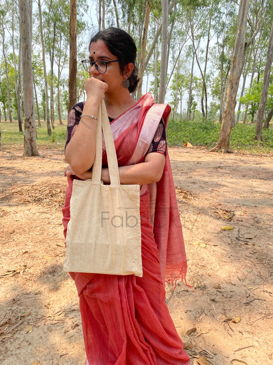 Simple crack surface tote bag (tea leaves dyed)