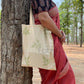 Indian lilac (neem) eco printed tote bag